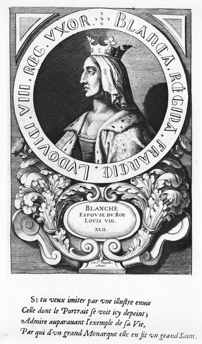 Kastilialaisen Blanchen (1185-1252) muotokuva, 1643 tekijältä French School