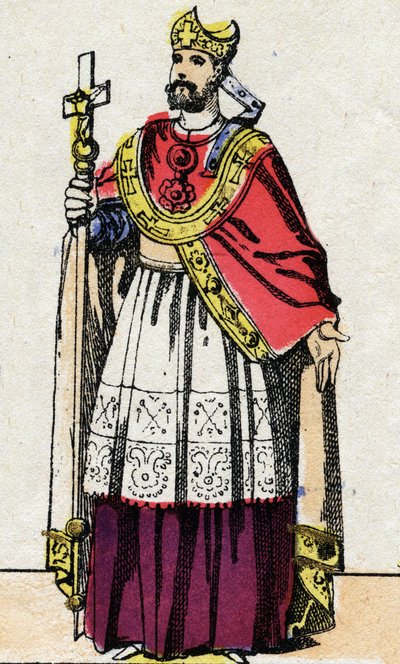Muotokuva Bonifacuksesta (v.675-754), Mainzin arkkipiispasta, joka julisti Saksan ja järjesti uudelleen Franc Clergen. tekijältä French School