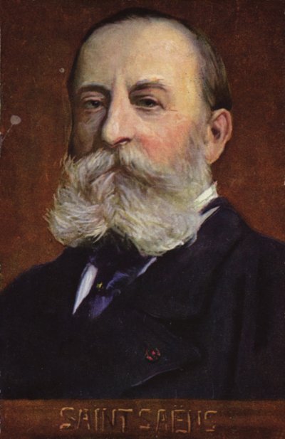 Camille Saint-Saensin muotokuva (värilitografia) tekijältä French School