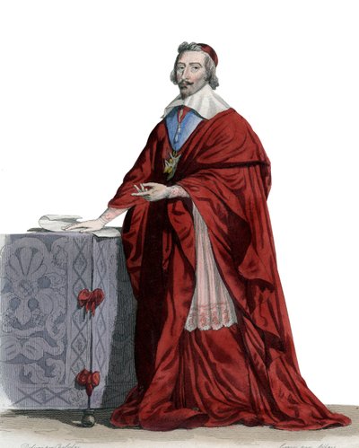 Muotokuva kardinaali Richelieusta (Armand Jean du Plessis) (1585-1642), ranskalainen pappi, aatelinen ja valtiomies. tekijältä French School