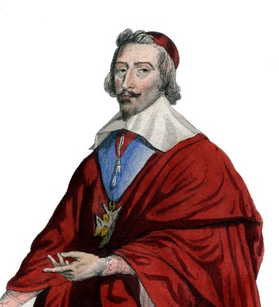 Muotokuva kardinaali Richelieusta (Armand Jean du Plessis) (1585-1642), ranskalainen pappi, aatelinen ja valtiomies. tekijältä French School