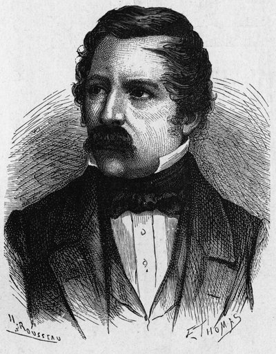 Muotokuva Carl (Karl) August von Steinheilistä (1801-1870), saksalainen fyysikko, lennätyksen alan keksijä - "" Tiedealbumissa; maineikkaat tiedemiehet; Suuria löytöjä””” 1896 tekijältä French School