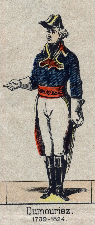 Pohjoisen armeijan ylipäällikön Charles Francois Dumouriezin muotokuva vuonna 1792 (1739-1823). Kuva Epinalista 1800-luvun lopulta. tekijältä French School