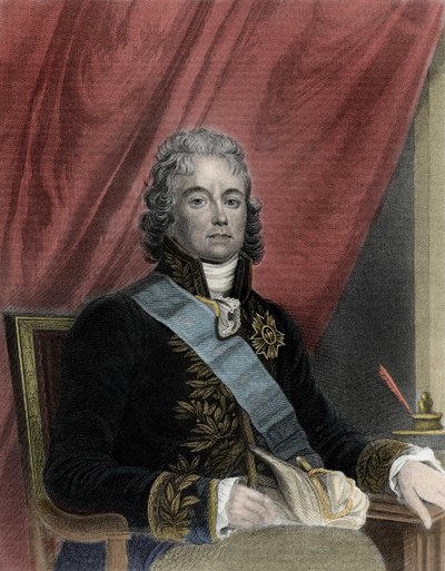 Ranskalaisen poliitikon Charles Maurice de Talleyrand Perigordin (1754-1838) muotokuva. tekijältä French School