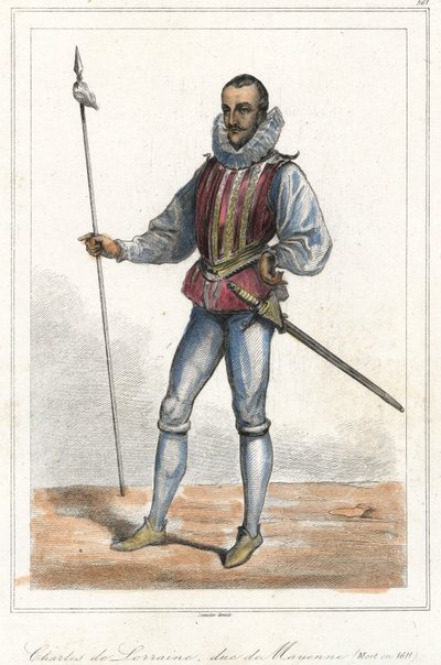 Charles de Lorraine, Mayennen herttua (1554 - 1611), Ranskan prinssi, muotokuva. Henrin, Guisen herttuan, jälkeen hän oli liigan päällikkö (1589). tekijältä French School