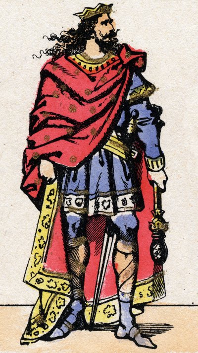Childeric II:n muotokuva, frankkien kuningas 670–673. tekijältä French School