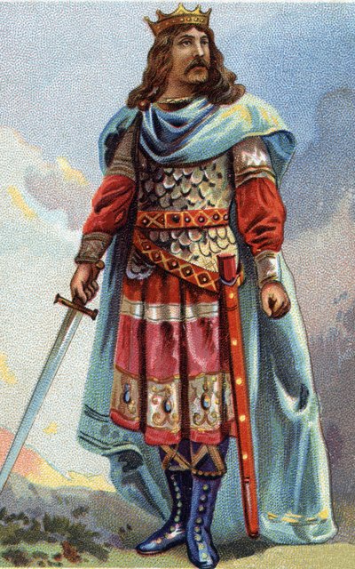 Clotaire (Clothaire) IV:n muotokuva, frangien kuningas 716–718. Kromolitografia noin 1890. tekijältä French School