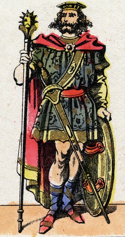 Muotokuva Clotairesta (Clothaire) I, frankkien kuningas 511–561). tekijältä French School