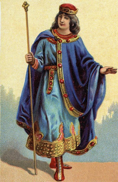 Frangien kuninkaan Dagobert II:n muotokuva vuodelta 711a 716. Kromolitografia noin 1890. tekijältä French School