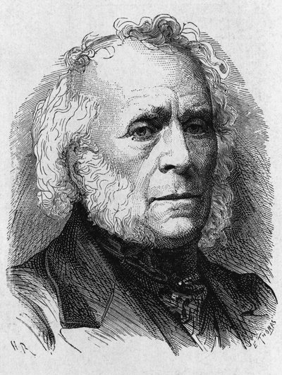 Muotokuva David Brewsterista (1781 - 1868) - "" Album of Sciencessä; Maineikkaat tutkijat; Suuria löytöjä””” 1896. tekijältä French School