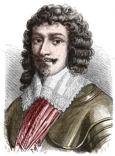 Montmorencyn (Montmorenci) herttua Henrik II:n muotokuva (1595-1632) Kaiverrus 1800-luvun lopulta tekijältä French School