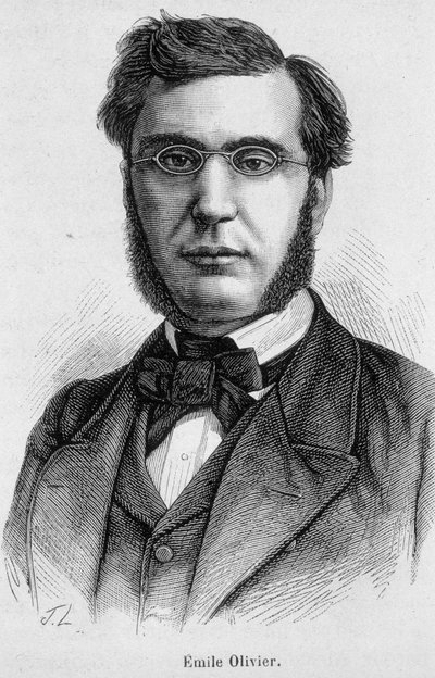 Ranskalaisen poliitikon (1825-1913) Emile Ollivierin (tai Olivierin) muotokuva - Henri Martinin "" L