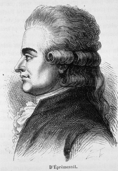 Muotokuva Eprémesnilistä, ranskalaisesta tuomarista ja poliitikosta (1746 - 1794) - Henri Martinin "L