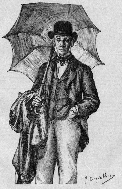 Ernest Legouven (1807-1903) muotokuva, ranskalainen runoilija, kirjailija ja näytelmäkirjailija, Academy Francaisen jäsen. Kaiverrus "La gazette du dimanche" -lehdessä 9. tammikuuta tekijältä French School