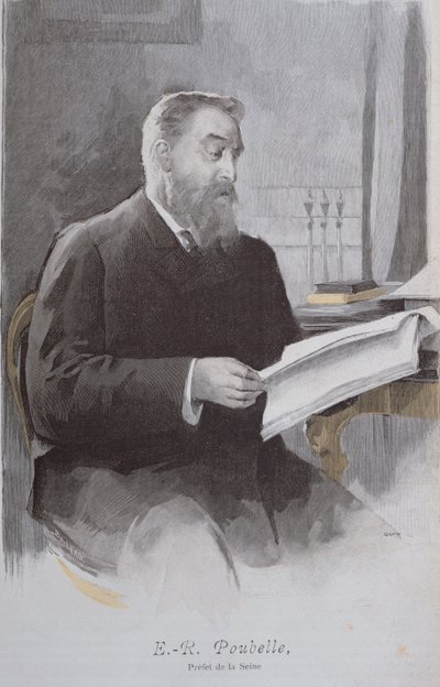 Eugene Poubellen (1831-1907) muotokuva La Revue Illustreesta. 15. kesäkuuta 1893 (värikaiverrus) tekijältä French School