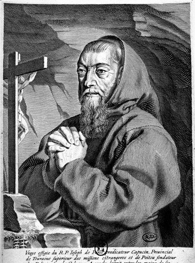 Kapusiinisaarnaajan isä Joosefin (1577-1638) muotokuva. tekijältä French School