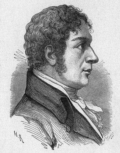 Francois (Francesco) Zambeccarin (1756-1812), ranskalaisen aeronautin muotokuva - "" Tiedealbumissa; maineikkaat tutkijat; Suuria löytöjä””” 1896. tekijältä French School