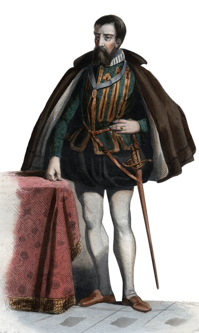 Muotokuva Francois I de Lorrainesta (1519-1563), Guisen herttua, Aumalen herttua, ranskalainen sotilas ja poliitikko. tekijältä French School
