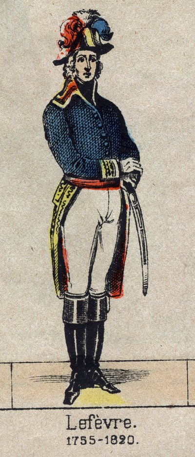 Muotokuva Francois Joseph Lefebvrestä (1755-1820), Dantzigin ja valtakunnan herttuasta, Ranskan parista, sitten paronista ja Ranskan parista Marechalista. Kuva Epinalista 1800-luvun lopulta. tekijältä French School