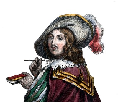 La Rochefoucauldin herttua, Marcillacin prinssi (1613-1680), ranskalainen kirjailija Francois VI:n muotokuva. tekijältä French School
