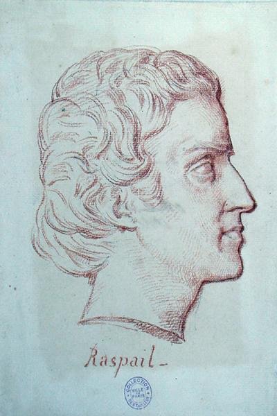 Muotokuva Francois Vincent Raspailista (1794-1878) (punainen liitu paperille) tekijältä French School