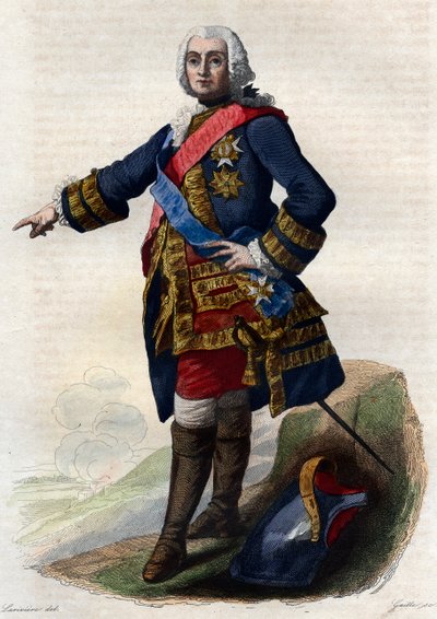 Ranskalaisen kenraalin Francois de Chevertin (1695-1769) muotokuva. tekijältä French School