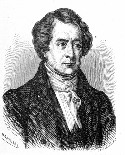 Muotokuva François Aragosta (1786 - 1853) - "" Tiedealbumissa; maineikkaat tutkijat; Suuria löytöjä””” 1896. tekijältä French School