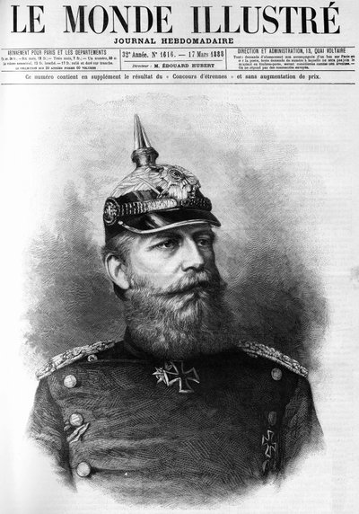 Muotokuva Frederik III:sta Preussista (1831-1888) elokuvassa The Illustrous World vuonna 1888. tekijältä French School