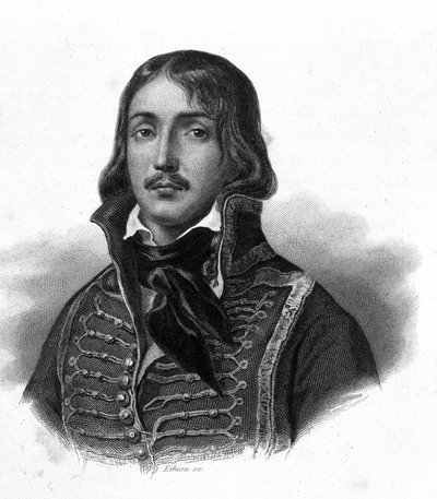 Kenraali Francois Severin Marceau Desgraviersin muotokuva, dit Francois (1769 - 1796) - Thiersin teoksessa "Revolution francaise". 1800-luvulla tekijältä French School