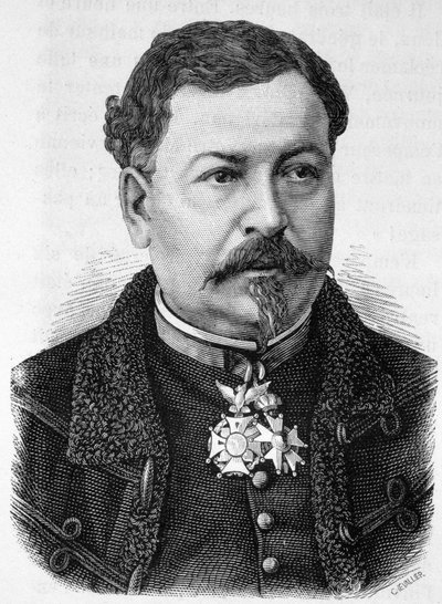 Kenraali Jean Auguste Margueritte (1823 - 1870, kuoli Sedanin taistelussa), Paulin ja Victor Margueritten isän muotokuva - Henri Martinin "Ranskan historiassa" tekijältä French School