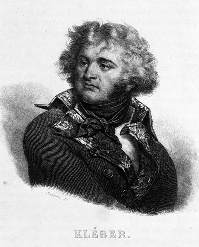 Kenraali Jean Baptiste Kléberin (1753 - 1800) muotokuva - Thiersin "" Revolution francaise" -kirjassa. 1800-luvulla tekijältä French School