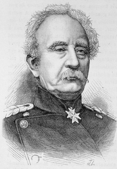 Kenraali Karl Friedrich Von Steinmetzin muotokuva, Preussin sotamarsalkka (1796 - 1877) - Henri Martinin "" L