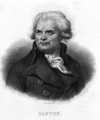 George Jacques Dantonin (1759 - 1794) muotokuva - Thiersin "" Revolution francaise" -kirjassa. 1800-luvulla tekijältä French School