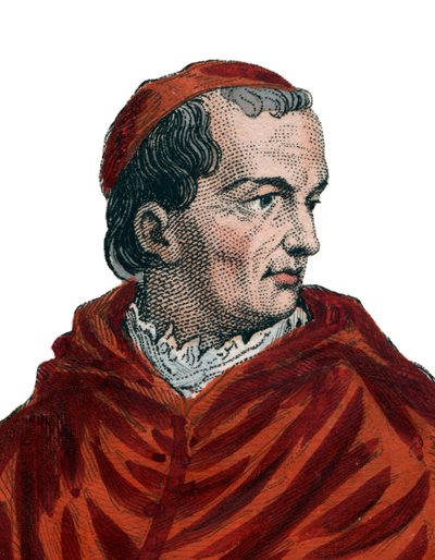 Ranskan kardinaalin ja valtioministerin Georges dAmboisen (1460-1510) muotokuva. tekijältä French School