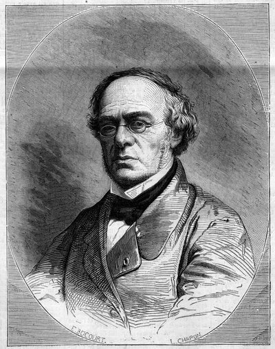 Muotokuva Halevystä (Jacques Fromental Levy, toim.) (1799-1862), ranskalainen säveltäjä. Kaiverrus "" Kuvitettu maailma"" nro 259 29. maaliskuuta tekijältä French School
