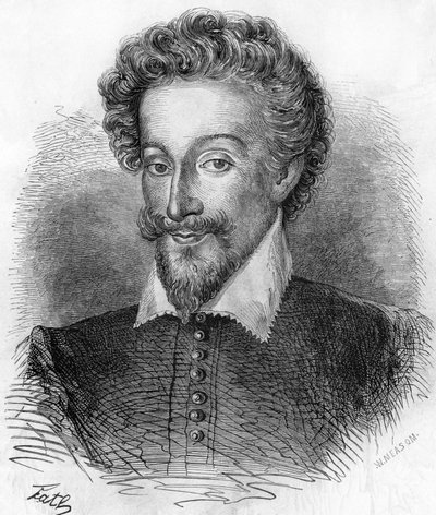 Henry IV:n (1553-1610), Ranskan kuninkaan muotokuva. Teoksessa ""Popular History of France"", nd. noin 1885. Kaiverrus. tekijältä French School