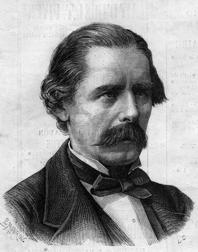 Henry Thompsonin (1820-1904), englantilaisen lääkärin, Napoleon III:n kirurgin muotokuva. Kaiverrus "" Le Monde Illustré" -julkaisussa nro 825, 1. helmikuuta 1873. tekijältä French School