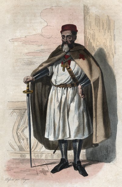 Muotokuva Jacques of Molaysta (Molai) (1243-1314), temppeliritarien suurmestarina. tekijältä French School