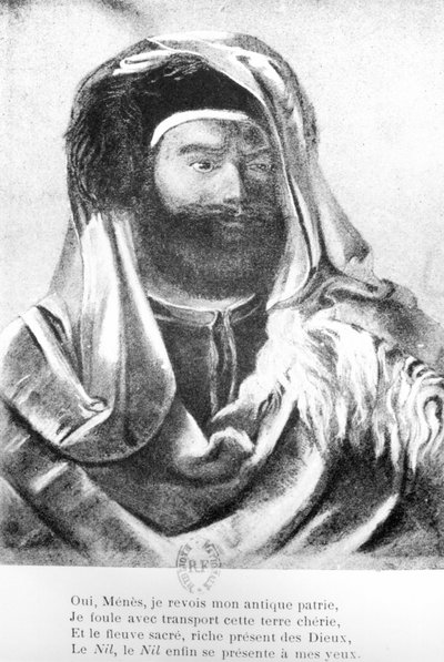 Jean-Francois Champollionin (1790-1832) muotokuva itämaisessa asussa tekijältä French School