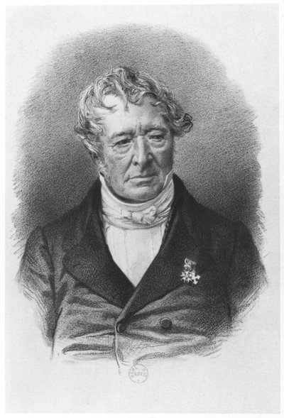Jean-Jacques Champollionin (1778-1867) muotokuva nimeltä Champollion-Figeac, painatus Lemercier & Co. tekijältä French School
