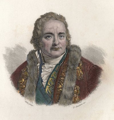 Jean Antoine (Jean - Antoine) Chaptalin muotokuva, Chanteloupin kreivi (1756-1832), ranskalainen kemisti ja poliitikko. "" Hyödyllisten miesten muotokuvia"" tekijältä French School