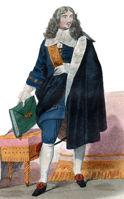 Ranskalaisen poliitikon Jean Baptiste Colbertin (1619-1683) muotokuva. tekijältä French School