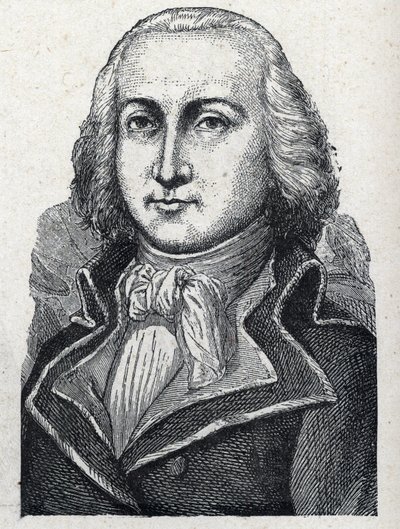Muotokuva Jean Baptiste Cyrus Adelaide de Timbrune de Thiembronne dit Valenciasta, Valencian kreivistä ja Ranskan vallankumouksen kenraalista (1757-1822). Kaiverrus vuodelta 1889. Yksityinen kokoelma. tekijältä French School
