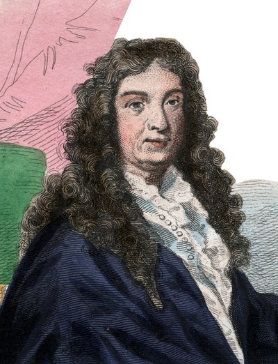 Jean Baptiste Lullyn (1632-1687), ranskalaisen säveltäjän muotokuva. tekijältä French School