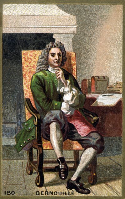 Jean Bernoullin (Johann Bernouillin) (1667-1748) muotokuva 1800-luvun lopun kromolitografia. tekijältä French School