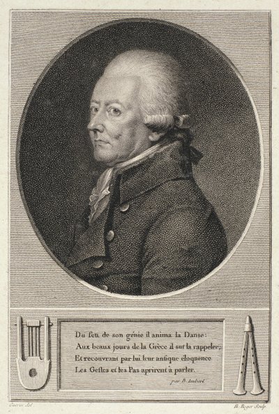 Jean Georges Noverren (1727-1810) muotokuva, kaivertanut B. Roger tekijältä French School