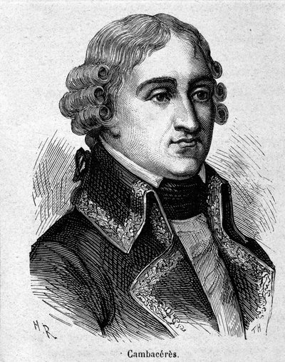 Jean Jacques Régis de Cambacérèsin, Parman herttuan, ranskalaisen juristin ja poliitikon (1753-1824) muotokuva - kaiverrus - Henri Martinin "" L