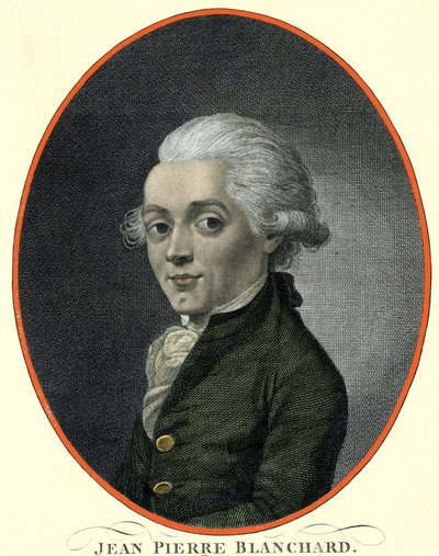 Jean Pierren (Jean-Pierre) Blanchardin (1753-1809), ranskalaisen ilmailun muotokuva. tekijältä French School