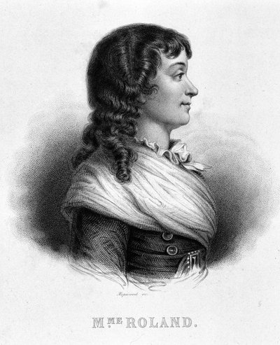 Jeanne Marien tai Manon Philiponin, Madame Rolandin (1754 - 1793) muotokuva - Thiersin teoksessa "Revolution francaise" tekijältä French School