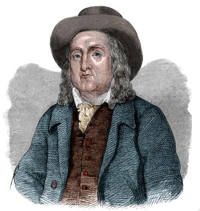 Muotokuva Jeremy Benthamista (1748-1832), englantilaisesta filosofista, taloustieteilijästä ja teoreettisesta juristista. tekijältä French School